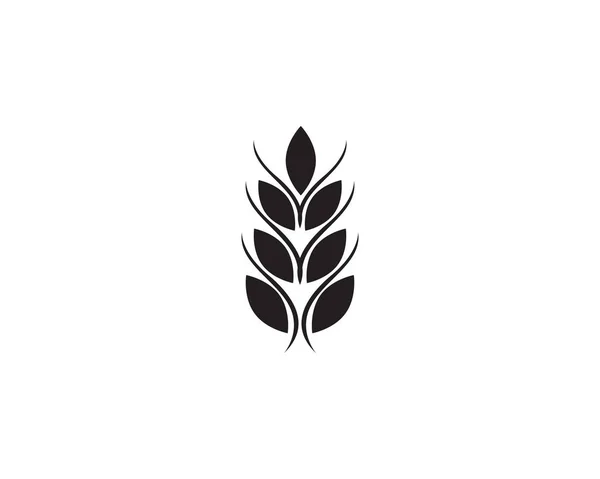 Wheat Rice Food Logo Black Vector — Stock Vector