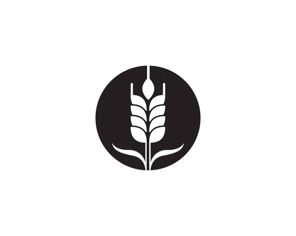 Wheat Rice Food Logo Black Vector — Stock Vector