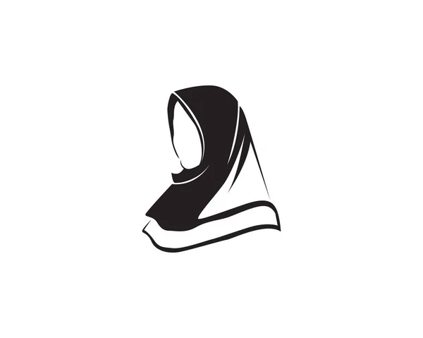 Hijab Vector Negro Plantilla — Vector de stock