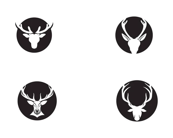 Ciervo Cabeza Vector Logo — Vector de stock