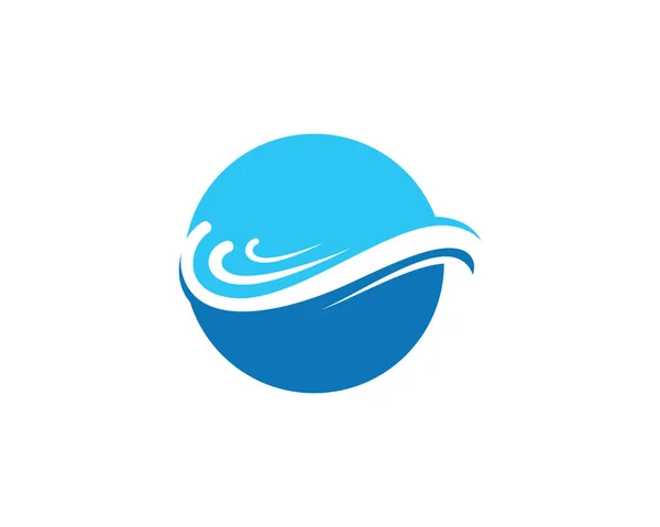 Onda Acqua Logo Spiaggia — Vettoriale Stock