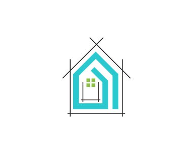 Ev logo bina vektör 