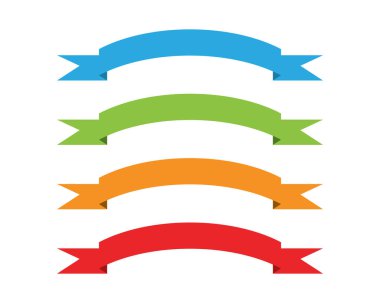 Düz vektör şeritleri beyaz arkaplan üzerinde düz izole pankartlar