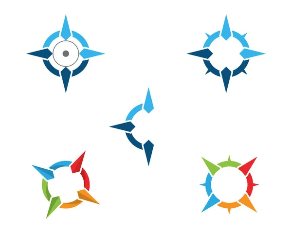 Bússola Logotipo Modelo Vetor Ícone Ilustração Desig — Vetor de Stock