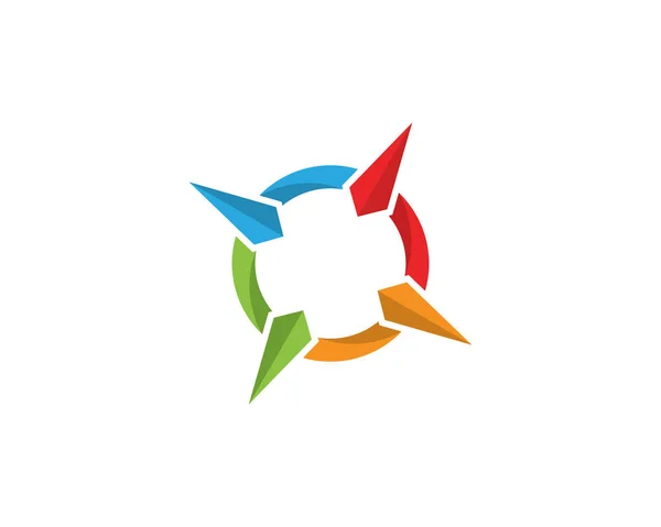 Brújula Logo Plantilla Vector Icono Ilustración Desig — Vector de stock