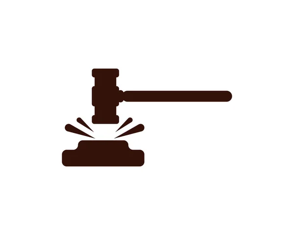 Молоток Суд Векторної Icon Дизайн Ілюстрація Templat — стоковий вектор