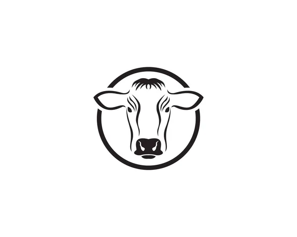 Vaca Logotipo Modelo Vetor Ícone Ilustração Design —  Vetores de Stock