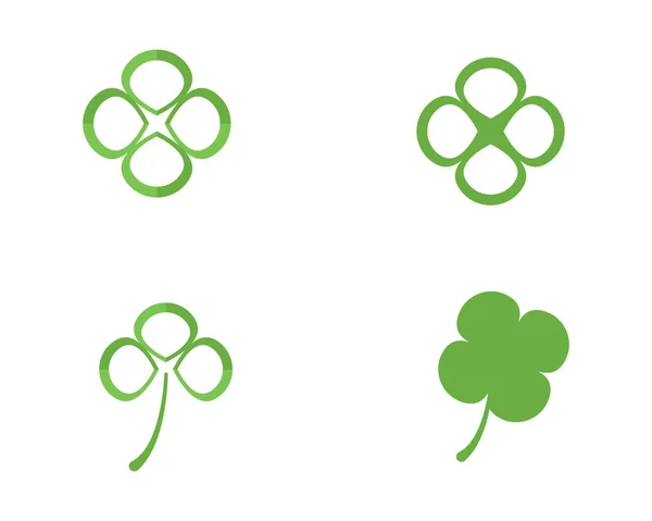 Diseño Plantilla Logotipo Hoja Trébol Verde — Vector de stock