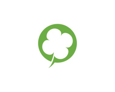 Yeşil yonca yaprağı Logo tasarım şablonu