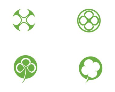 Yeşil yonca yaprağı Logo tasarım şablonu