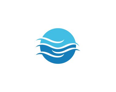 Su Dalgası sembolü ve simge logo şablonu vektosu