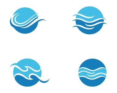 Su Dalgası sembolü ve simge logo şablonu vektosu