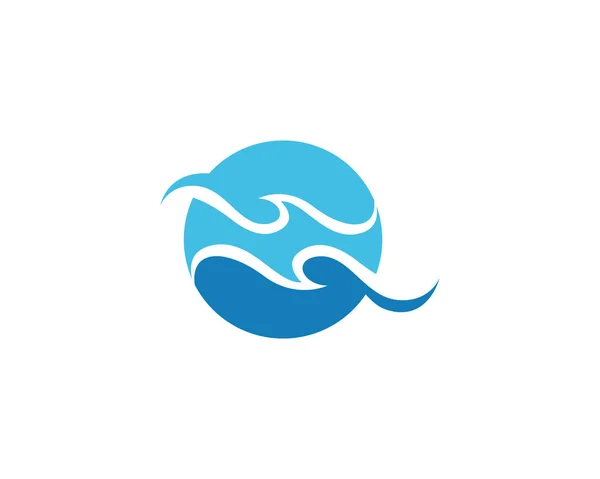 Water Wave Symbol Icon Logo Template Vecto — Stock Vector