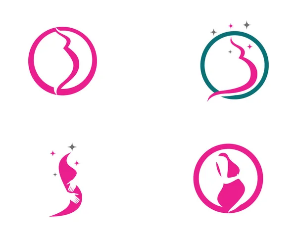 Pregnant Logo Template Vector Icon Illustration Design — Stock Vector