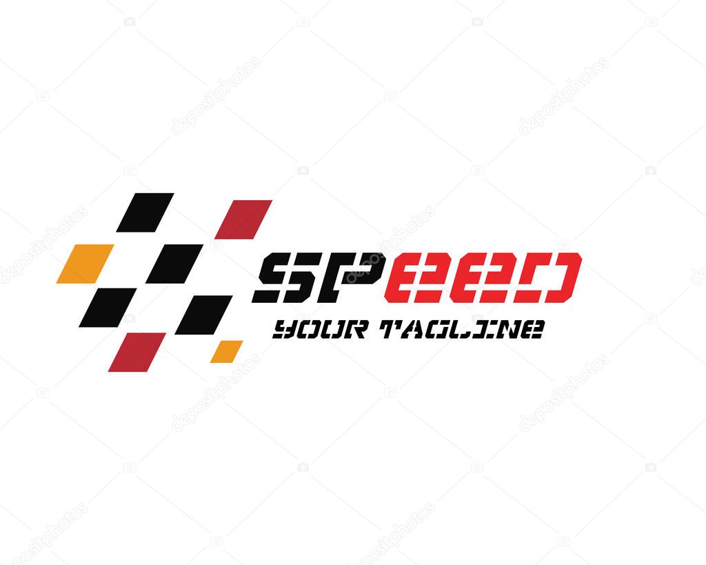Race flag icon, simple design race flag logo template