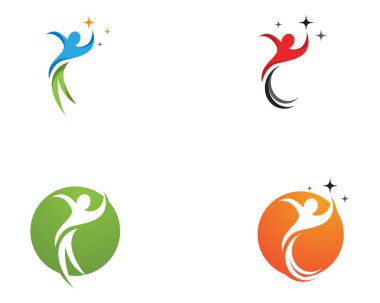 İnsan karakteri logo işareti illüstrasyon vektör tasarımı - vektör