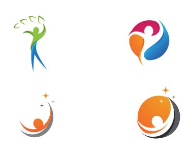 İnsan karakteri logo işareti illüstrasyon vektör tasarımı - vektör