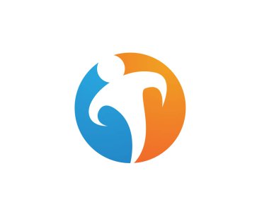 İnsan karakteri logo işareti illüstrasyon vektör tasarımı - vektör