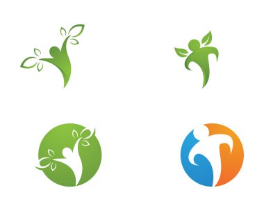 İnsan karakteri logo işareti illüstrasyon vektör tasarımı - vektör