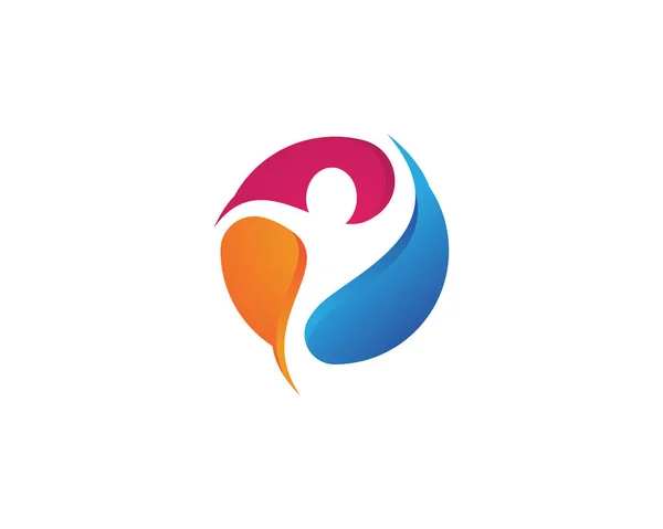 Personaggio Umano Logo Segno Illustrazione Vettoriale Design Vettore — Vettoriale Stock