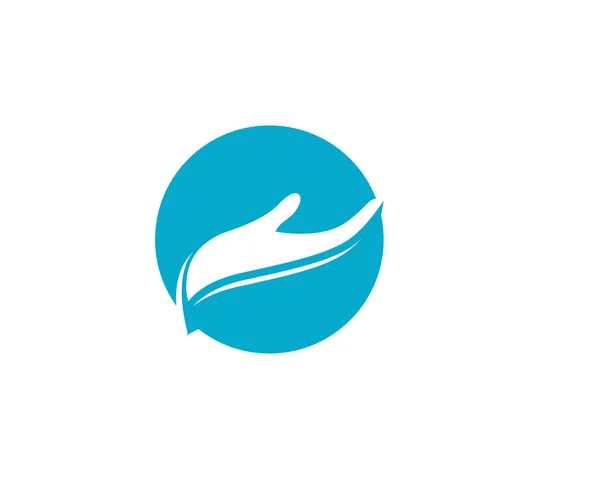 Догляд Рукою Логотип Шаблон Векторні Значки Бізнес Вектор — стоковий вектор