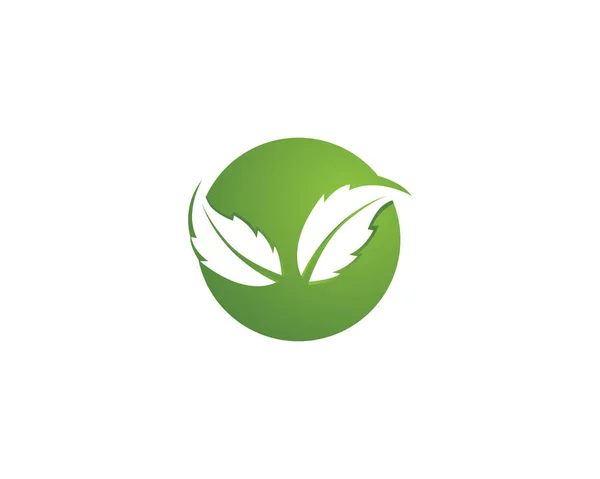 緑の葉生態系の要素ベクトルアイコン — ストックベクタ