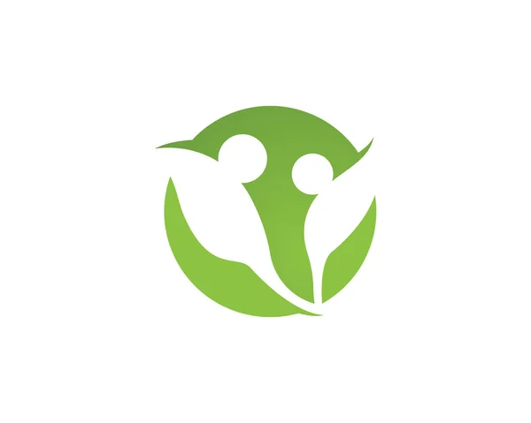 Grön Blad Ekologi Natur Element Vektor Ikon — Stock vektor