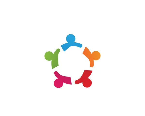 Logotipo Símbolos Das Pessoas Comunitárias Vector — Vetor de Stock