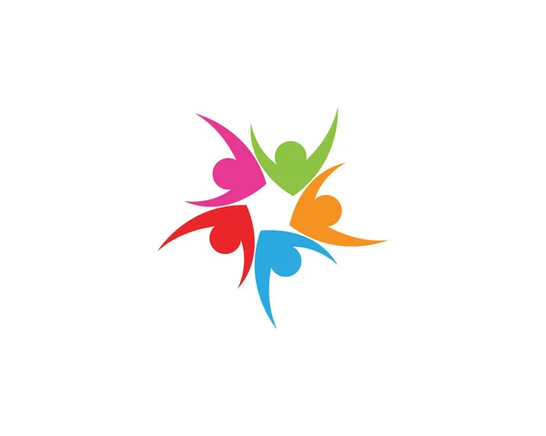 Topluluk Insanlar Logo Sembolleri Vektör — Stok Vektör