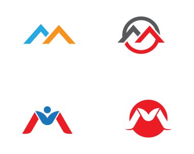 M harfi Logo iş şablonu vektör ICO