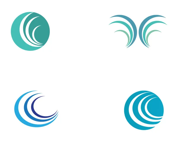 Welle Wasser Logo Strand Vektor — Stockvektor
