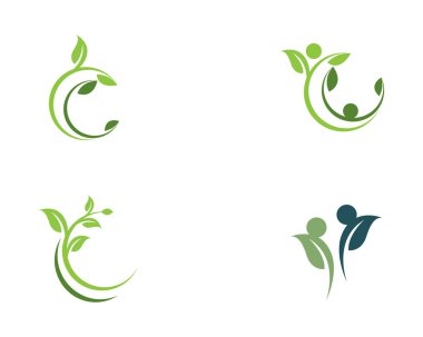 Ağaç yaprak vektör simge illüstrasyon tasarım şablonu