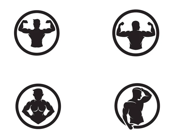 Fitness Logo Tasarım Vektör — Stok Vektör