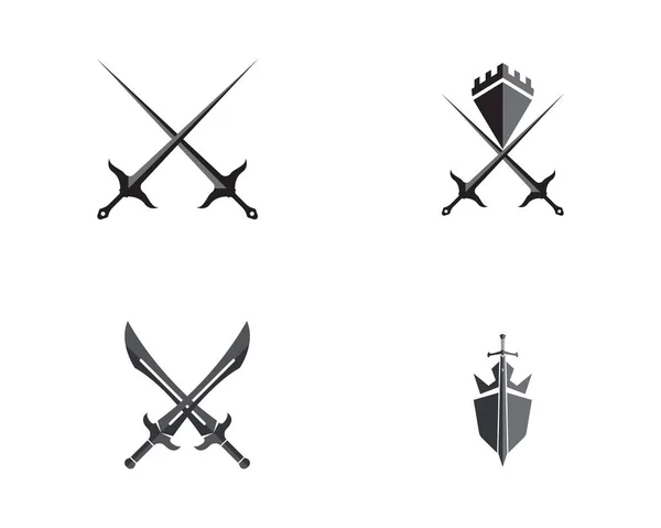 Miecz Wektor Ilustracja Logo — Wektor stockowy