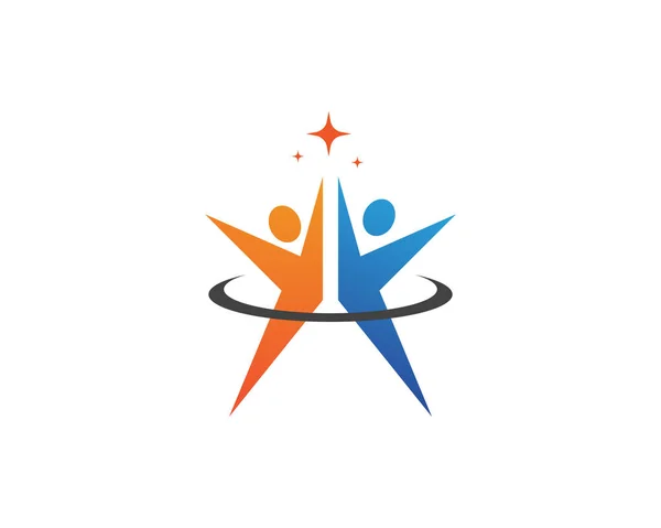 Logo Karakter Manusia Tanda Logo Perawatan Kesehatan Vektor - Stok Vektor