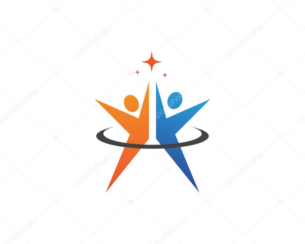 Human character logo sign Health care logo sign - Vector