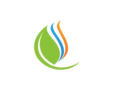 yeşil yaprak ekoloji doğa öğesi vektör simgesi - vektör