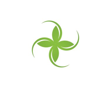 yeşil yaprak ekoloji doğa öğesi vektör simgesi - vektör