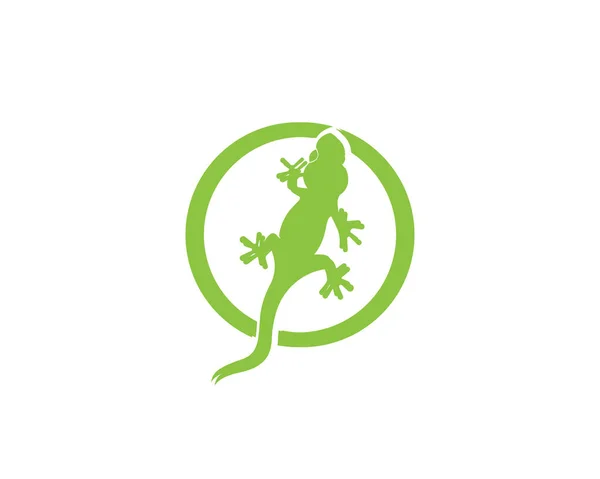 Lizard Chameleon Gecko Silhouette Μαύρο Διάνυσμα — Διανυσματικό Αρχείο