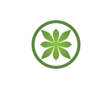 yeşil yaprak ekoloji doğa öğesi vektör simgesi - vektör