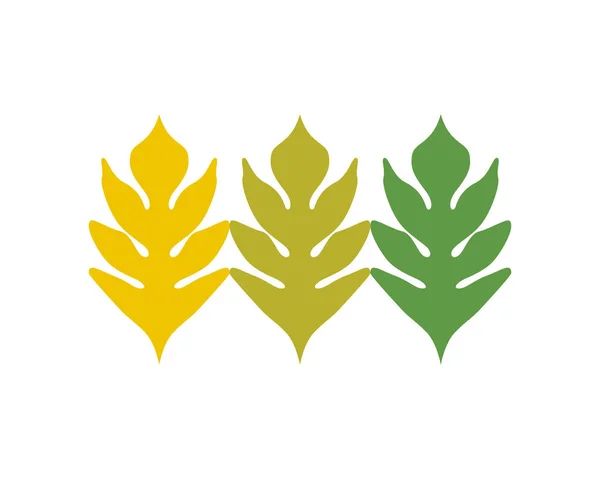 緑の葉の生態自然要素ベクトル アイコン ベクトル — ストックベクタ
