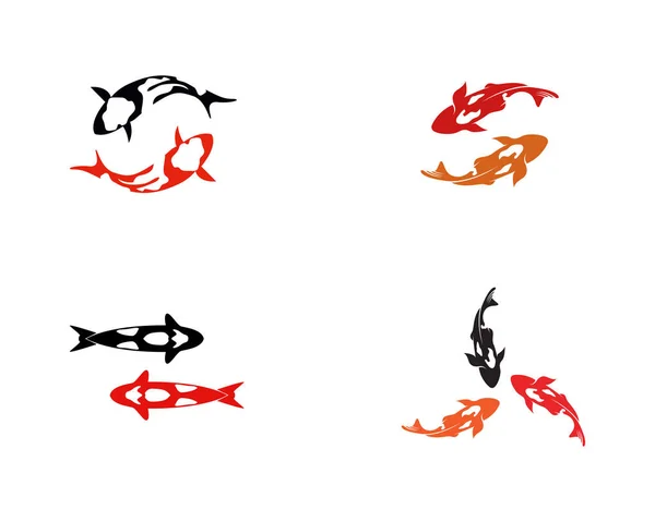 Logotipo Símbolo Del Pez Koi Animal — Vector de stock