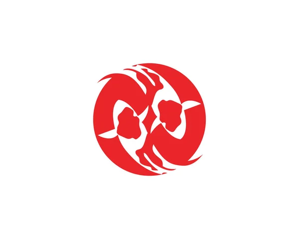 Poisson Koi Logo Symbole Animal — Image vectorielle