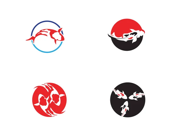 Logotipo Peixe Koi Símbolo Animal — Vetor de Stock