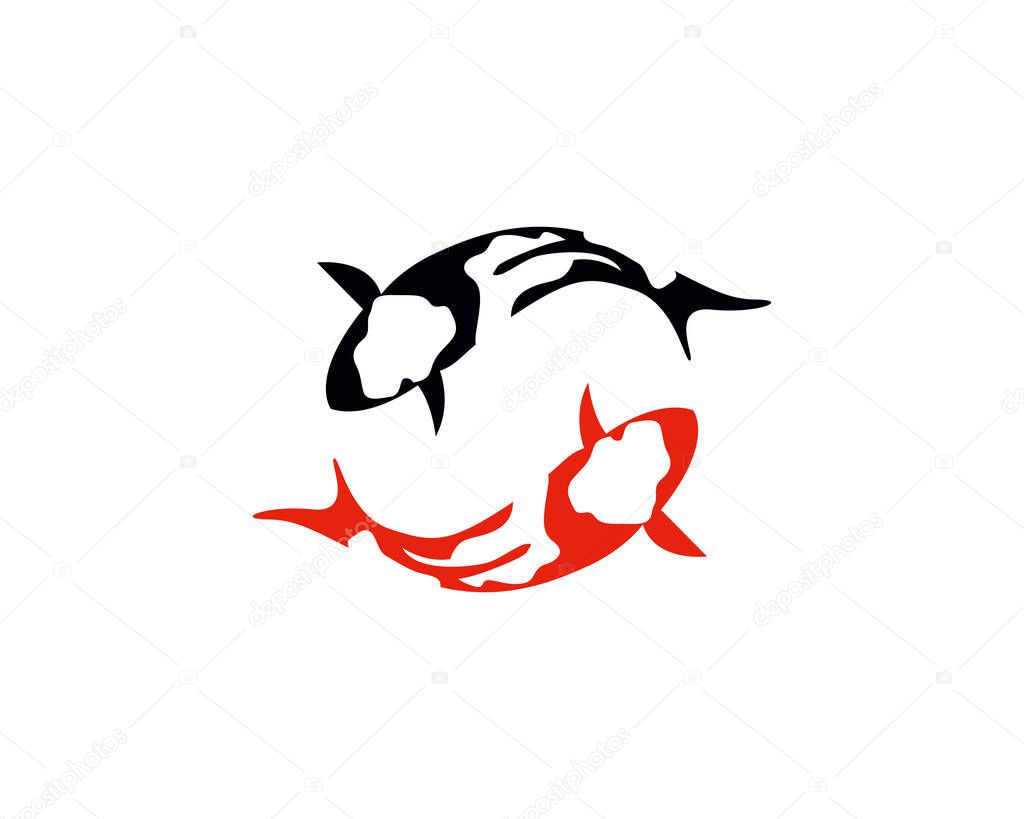 Fish KOI logo and symbol animal
