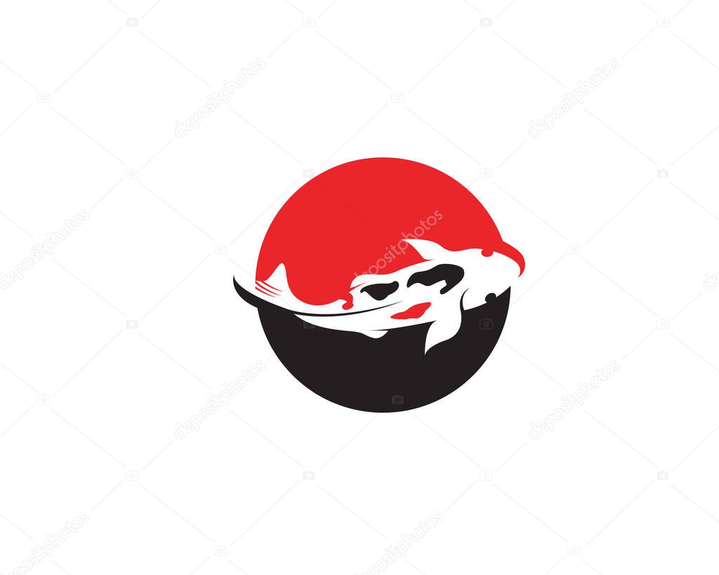 Fish KOI logo and symbol animal