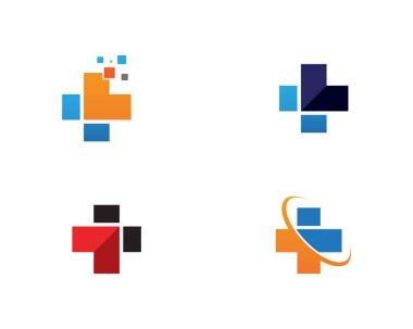 Sağlık hastane logo ve sembolleri şablon simgeler vektör