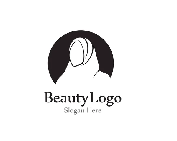 Hijab Vector Negro Belleza — Archivo Imágenes Vectoriales