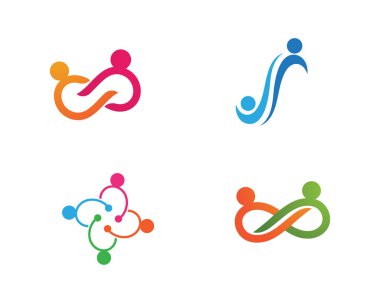 Evlat edinme ve topluluk sonsuz bakım Logo şablonu ICO