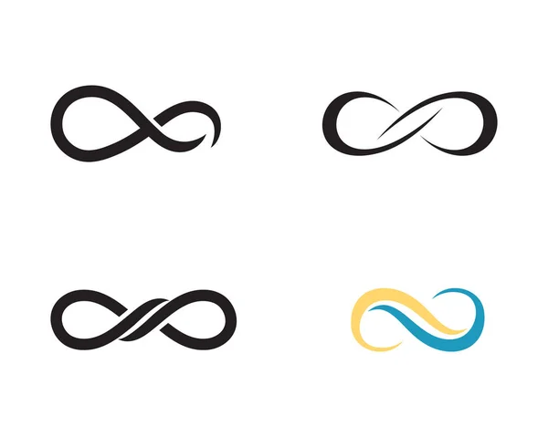 Infinity Line Logo Symbol Template Icons Vector — Stock Vector